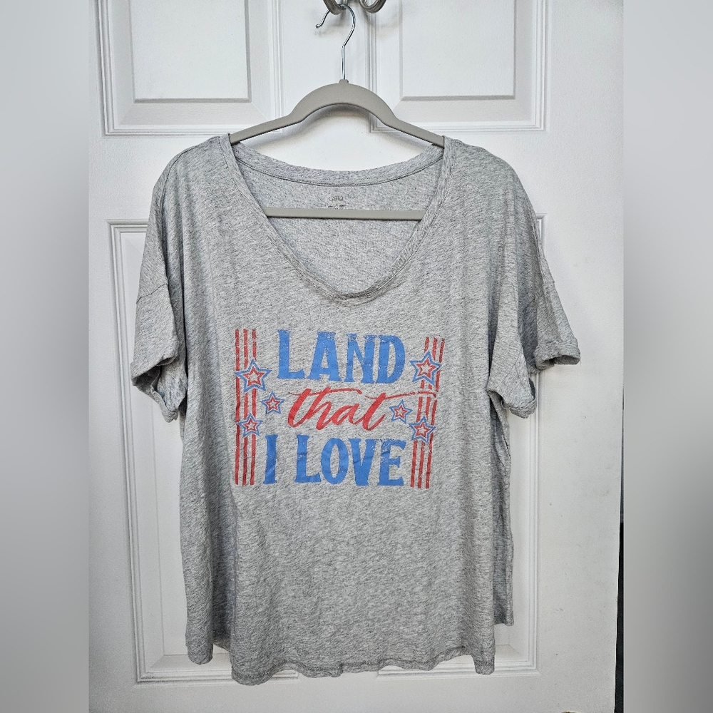 USA "Land That I Love" XL Heather Gray T-Shirt